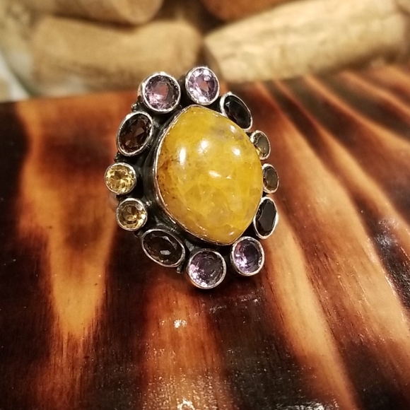 Very Rare vintage-6.14 ct Chrysoberyl Cat Eye s.s. Sterling Silver stamped - Picture 3 of 11